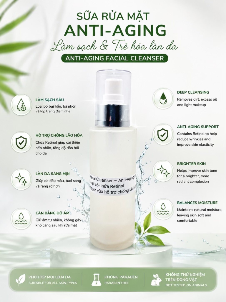 Sữa Rửa Mặt Anti-Aging (Retinol)
