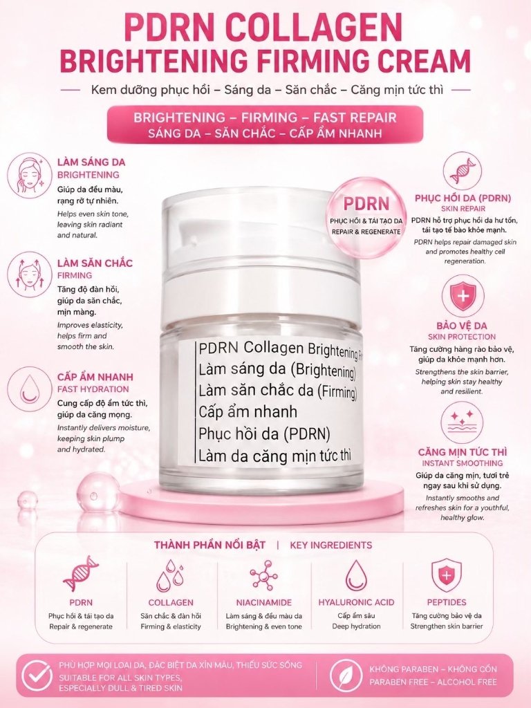Kem Dưỡng PDRN Collagen Sáng Da & Săn Chắc